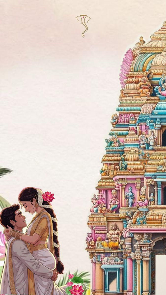 Temple Blessing Frame free wedding invitation