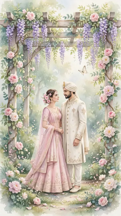 Pastel Garden invitation design