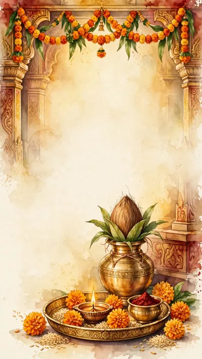Satyanarayan Katha invitation card set