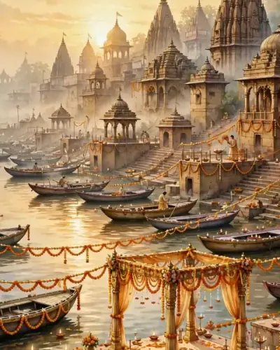 Varanasi Dawn invitation design